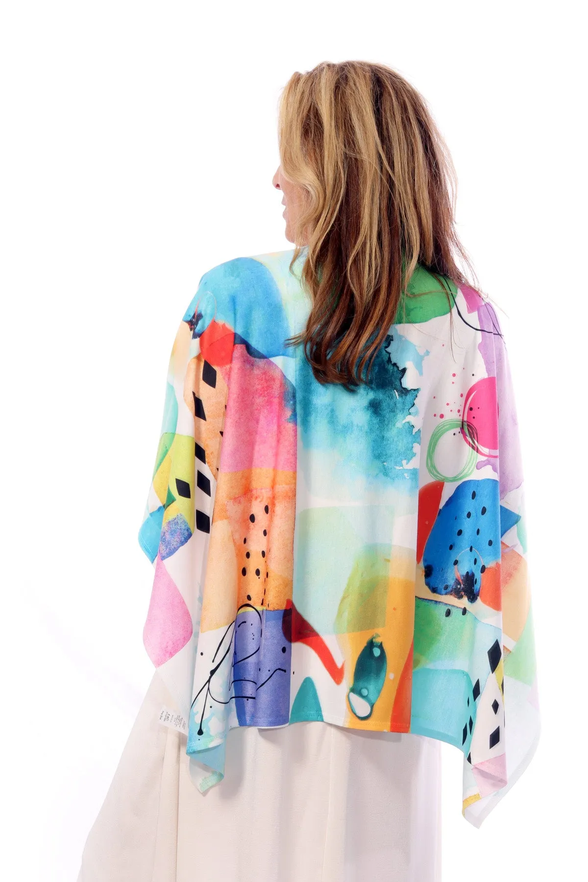 025- ET Lois Bright Multi Color and Shapes Splash Wrap