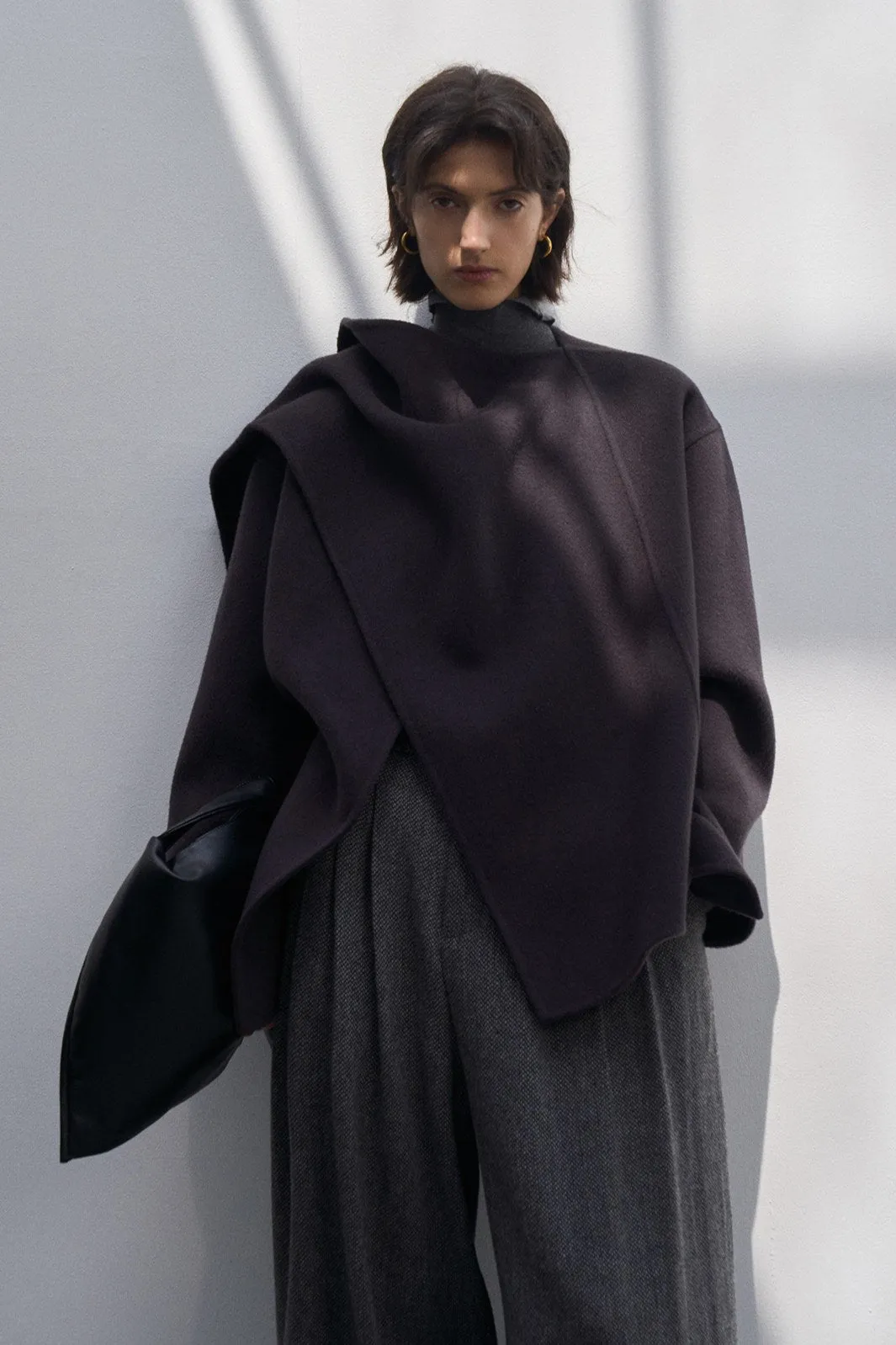 100% wool cape-style multi-way jacket | 4 color