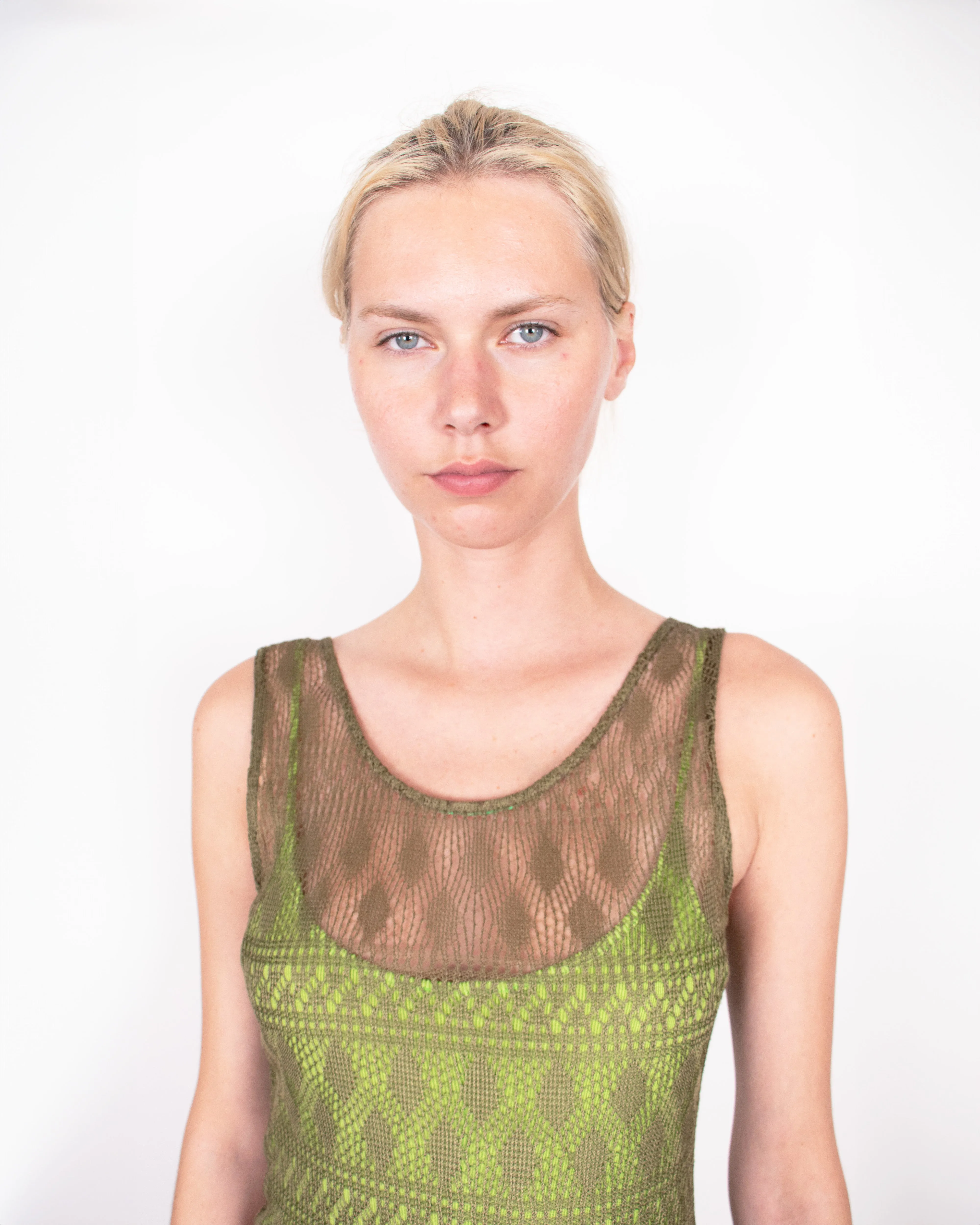 1990s Kenzo Green Knitted Maxi dress S