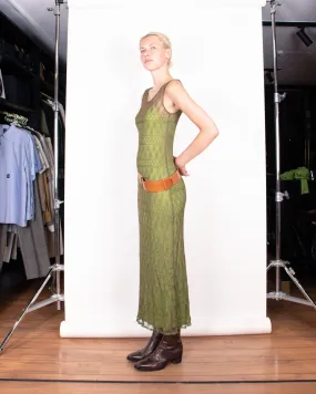 1990s Kenzo Green Knitted Maxi dress S