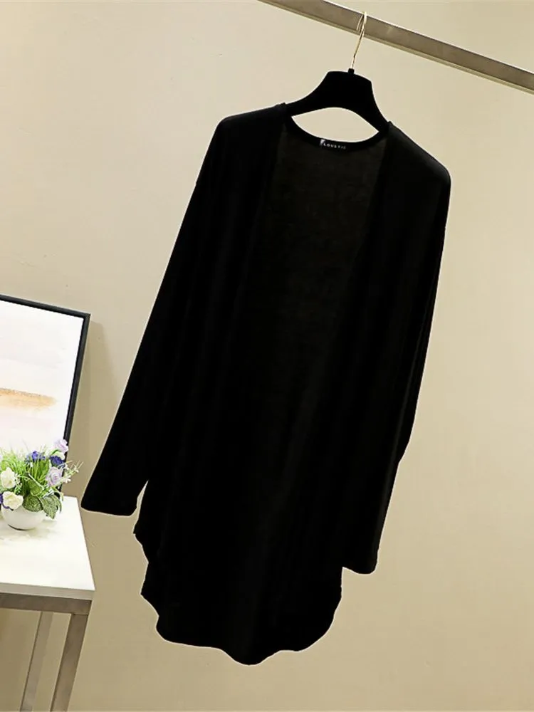 2022 Spring Summer Casual Loose Women New Cardigan Long Sleeve Modal Thin Coat Shirt Summer Female Sun Protection Clothing Y6582