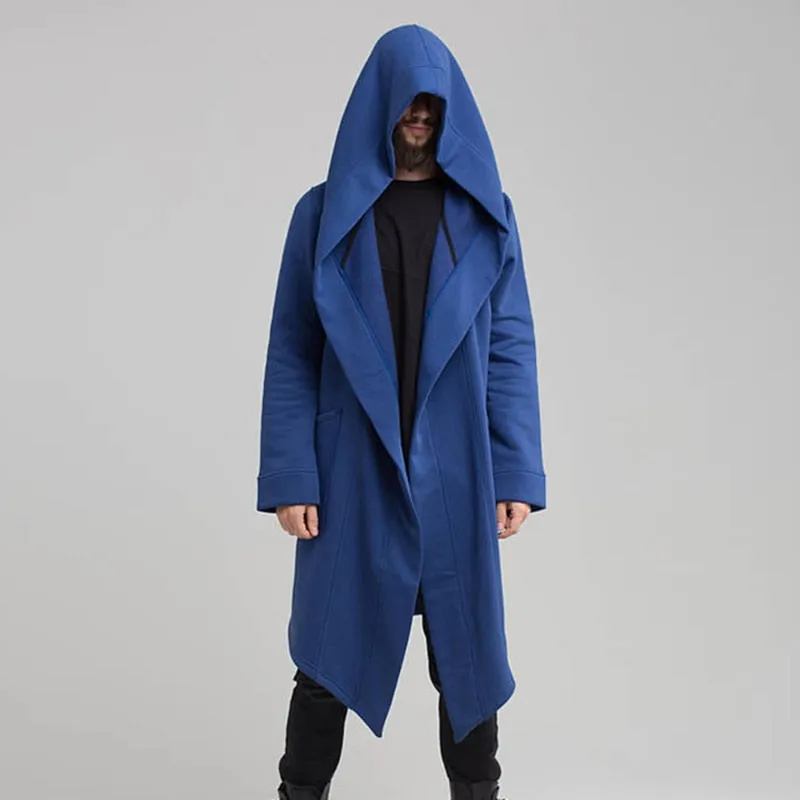 2023 Autumn Winters In Europe And The New men's Coat Long Cardigan Cape Coat Hooded Cotton Blended Long Sweater Men Coats