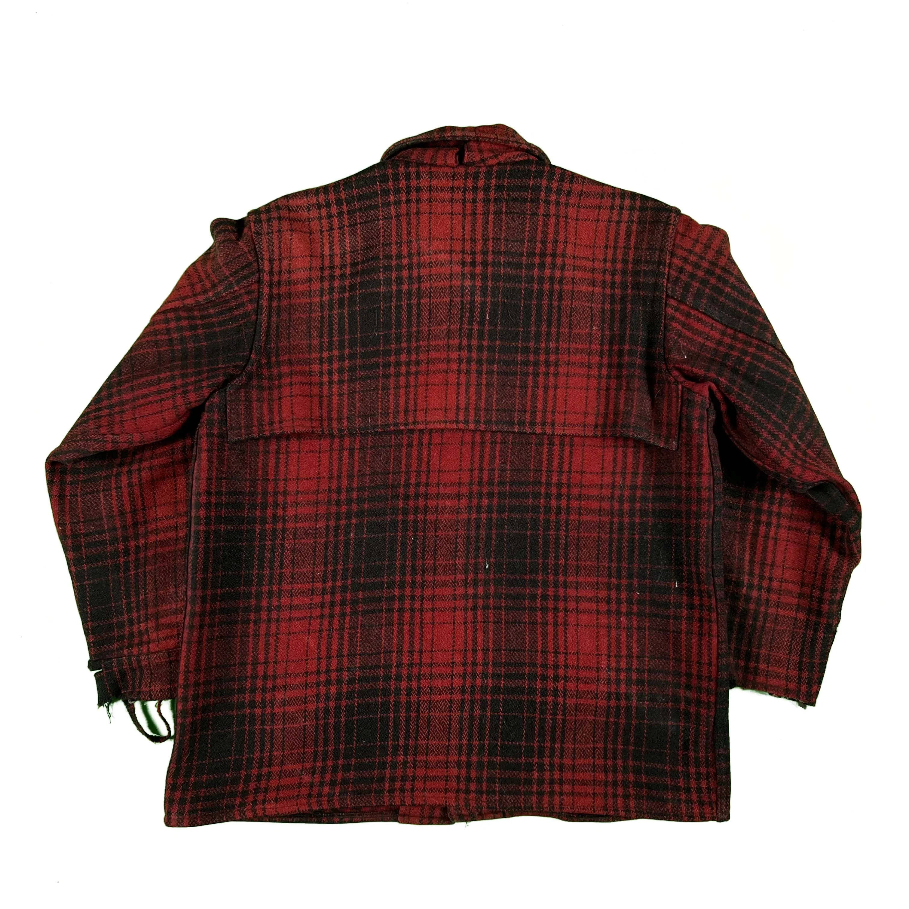 50s Penney's Thrashed Buffalo Plaid Wool Jacket- L