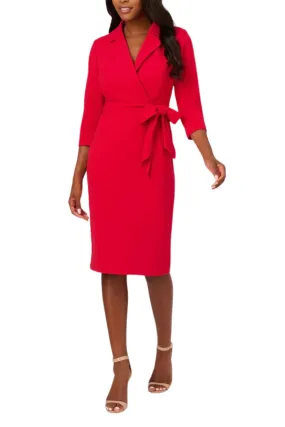 Adrianna Papell wrap front crepe sheath dress