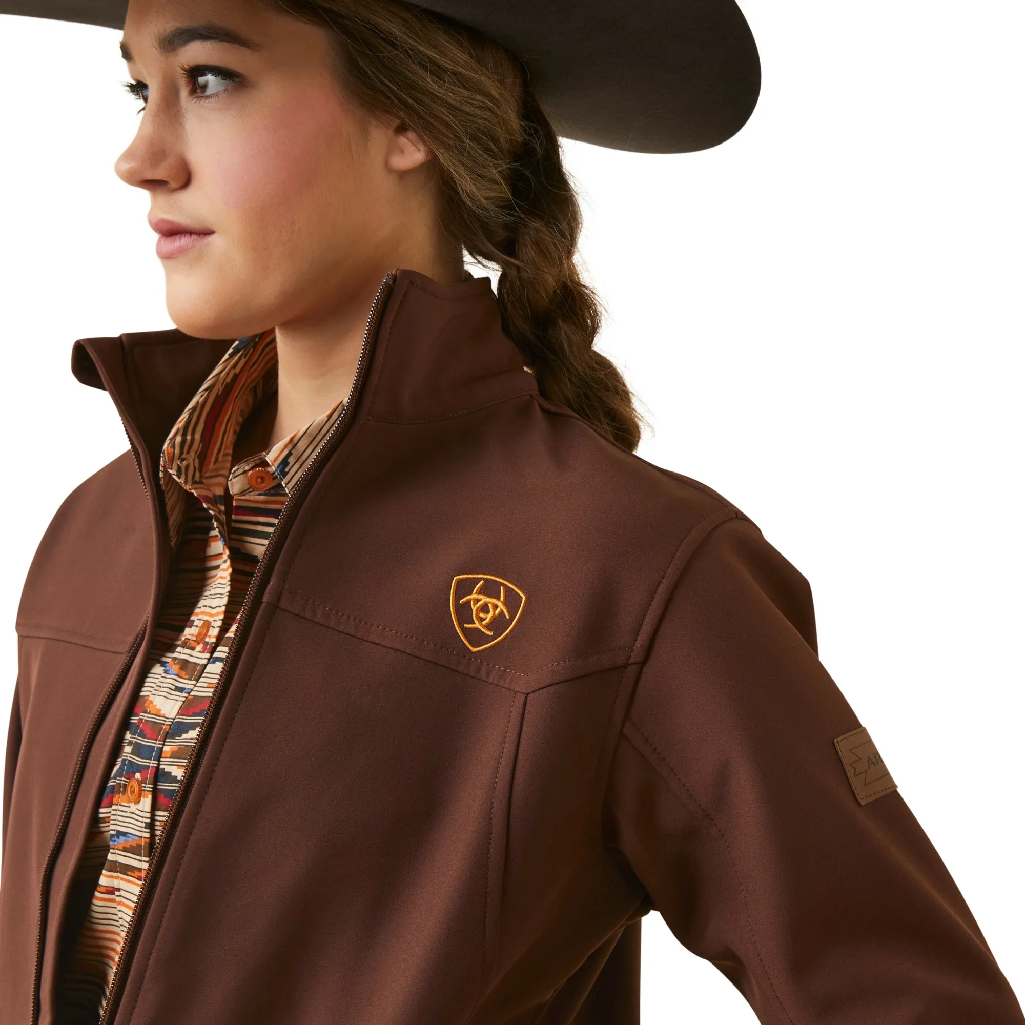 Ariat Ladies Team Logo Chimayo Shaved Chocolate Softshell Jacket 10046017