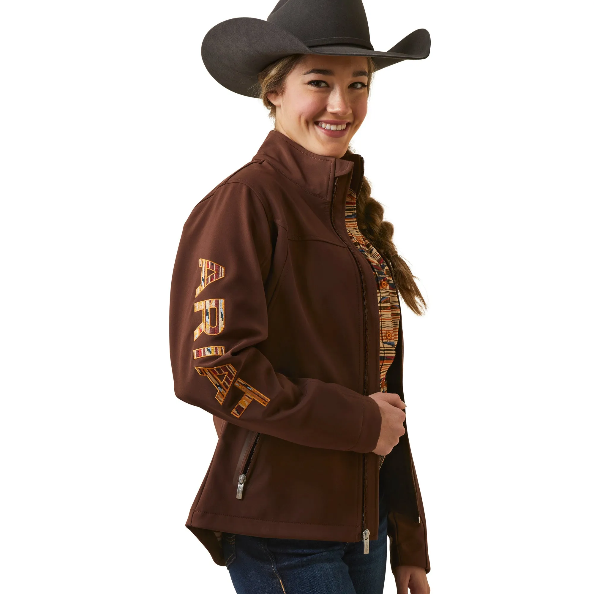 Ariat Ladies Team Logo Chimayo Shaved Chocolate Softshell Jacket 10046017