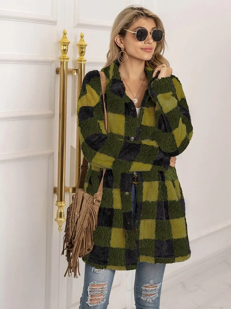 Autumn Buffalo Plaid Pattern Coat