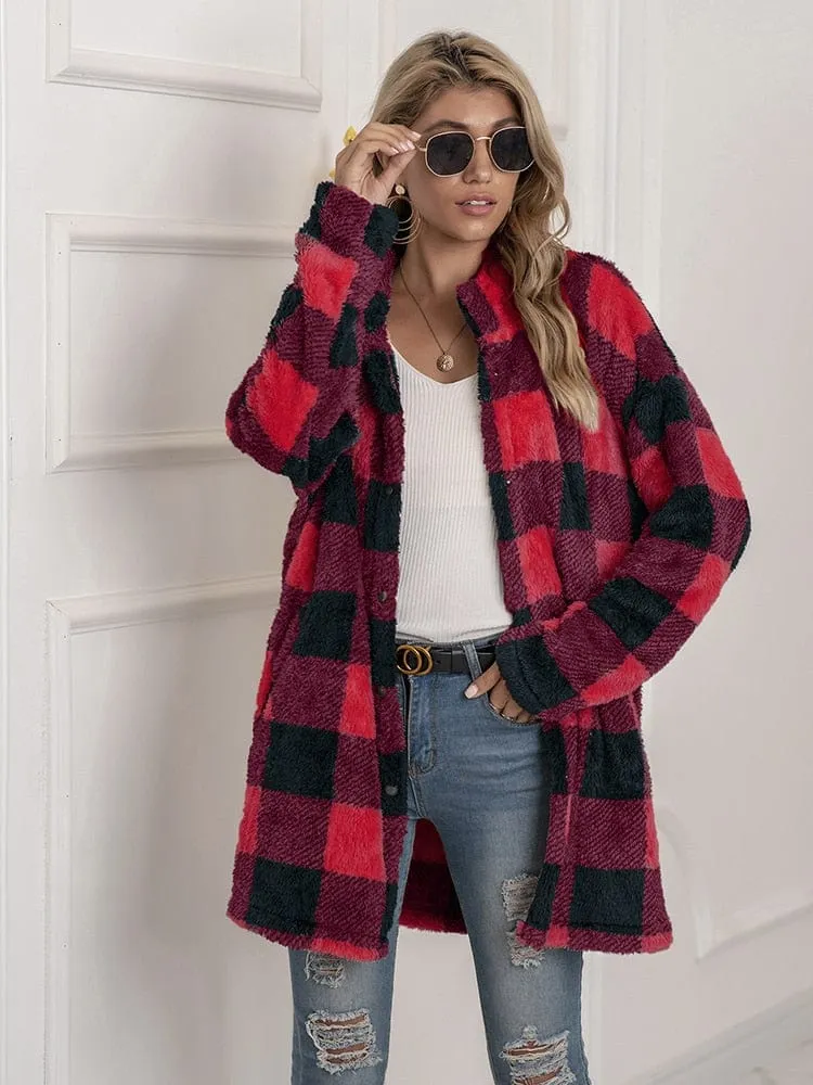 Autumn Buffalo Plaid Pattern Coat