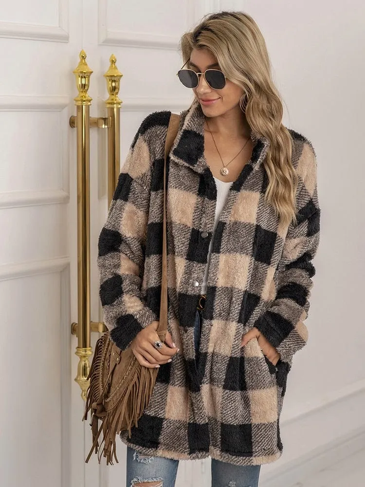 Autumn Buffalo Plaid Pattern Coat