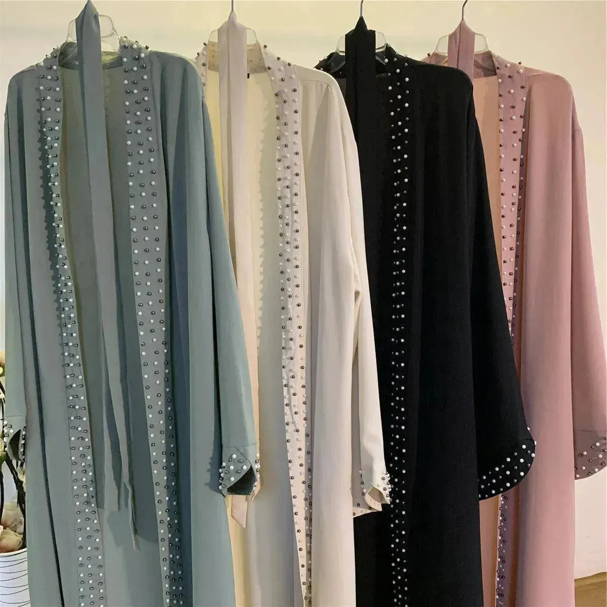 Beaded Arab  Lace Up Cardigan Robe