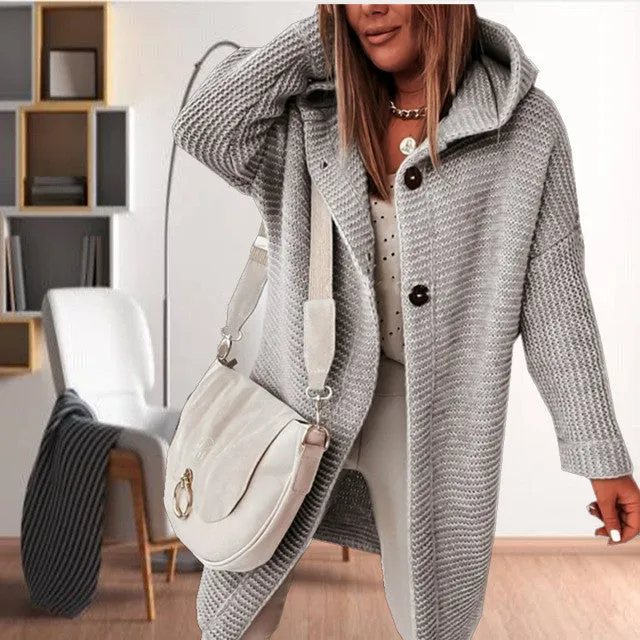 BerryBetty - Casual Hooded Knitted Coat