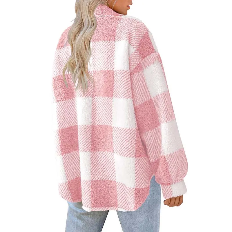 BerryBetty - Casual Warm Plaid Coat