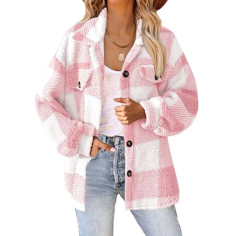 BerryBetty - Casual Warm Plaid Coat