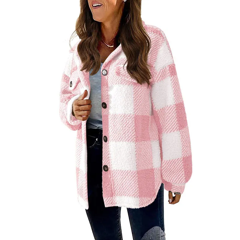 BerryBetty - Casual Warm Plaid Coat