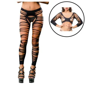 Black Crotchless Legging With Side Strap Packaging Box