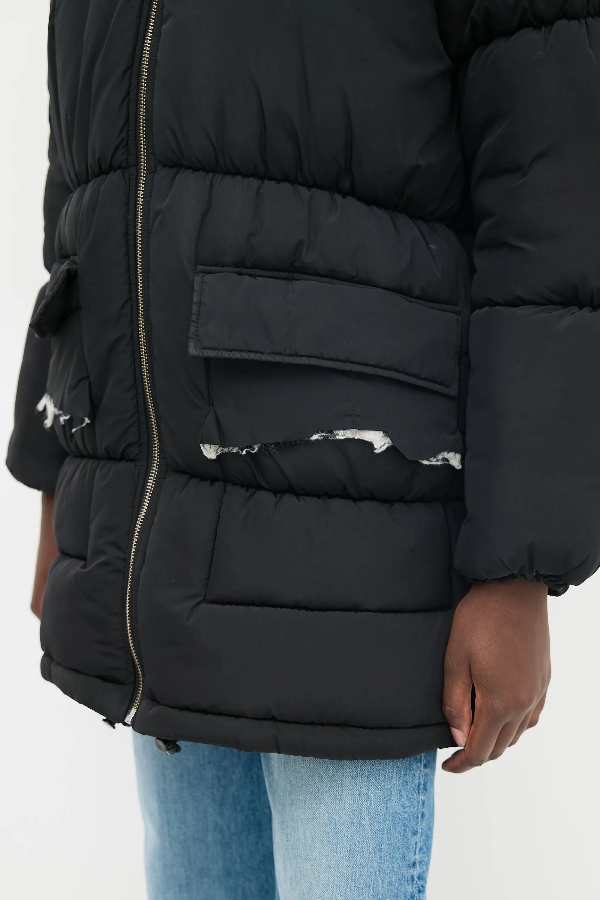 Black Quilted Puffer Coat