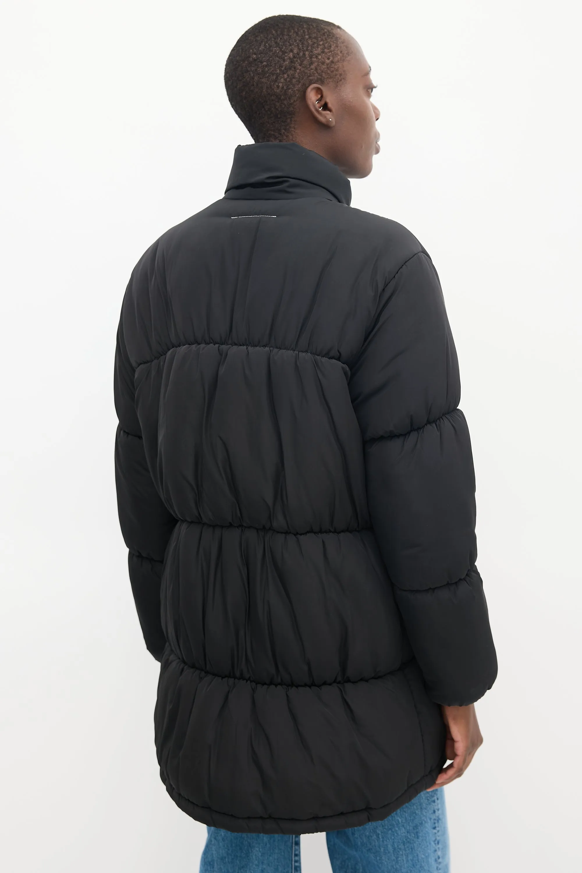 Black Quilted Puffer Coat