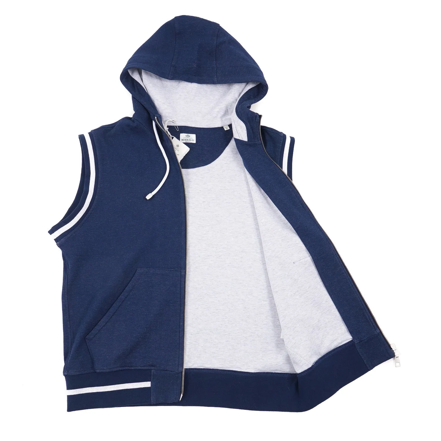 Borrelli Sleeveless Hooded Sweatshirt-Vest