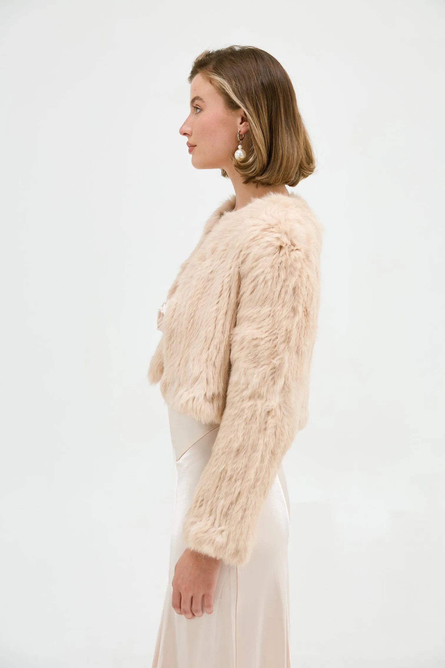 Bridal Lola Crop Jacket - Creme Brulee