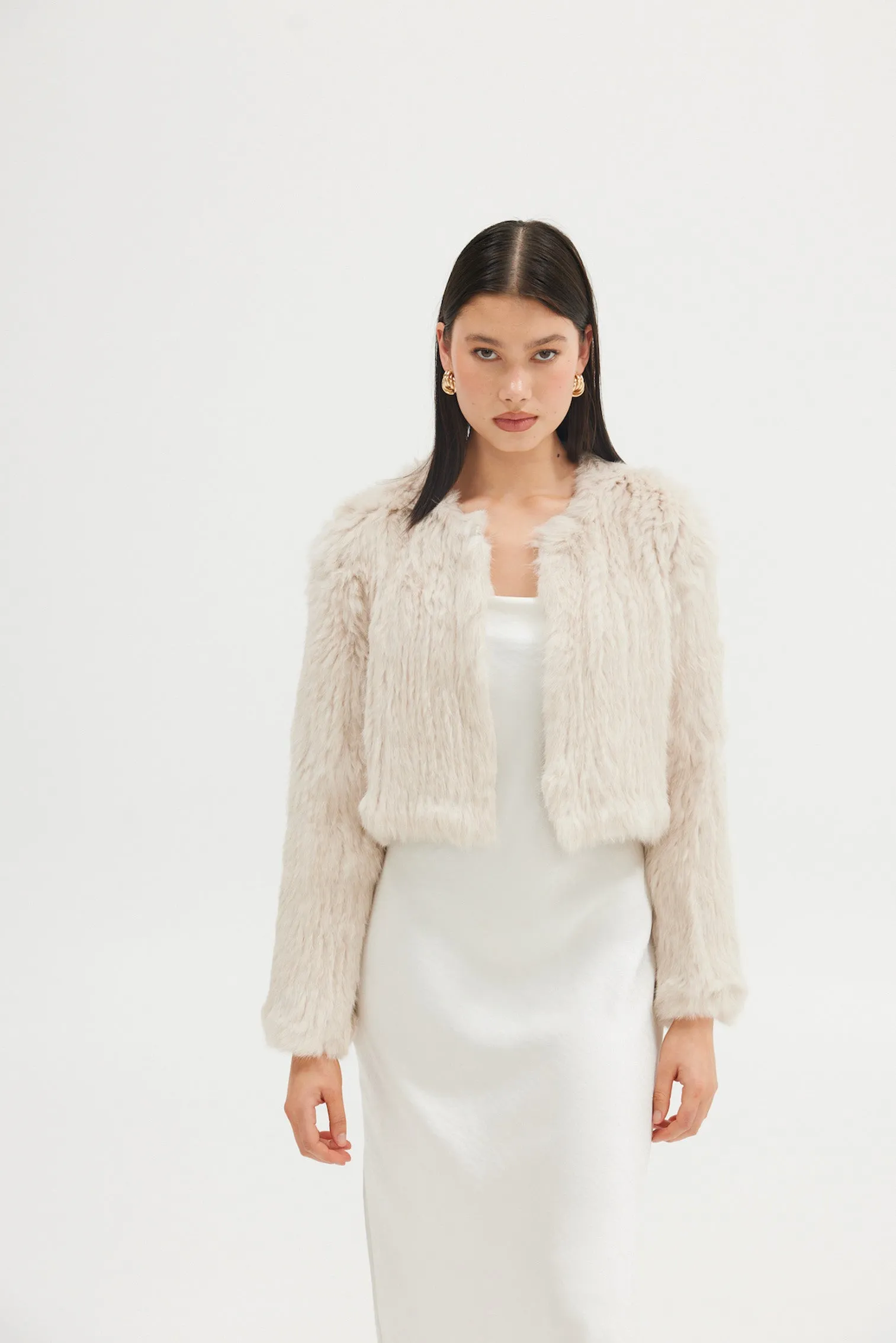 Bridal Lola Crop Jacket - Stone