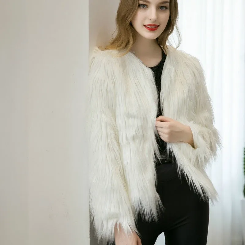 Bridget Faux Fur Jacket - White