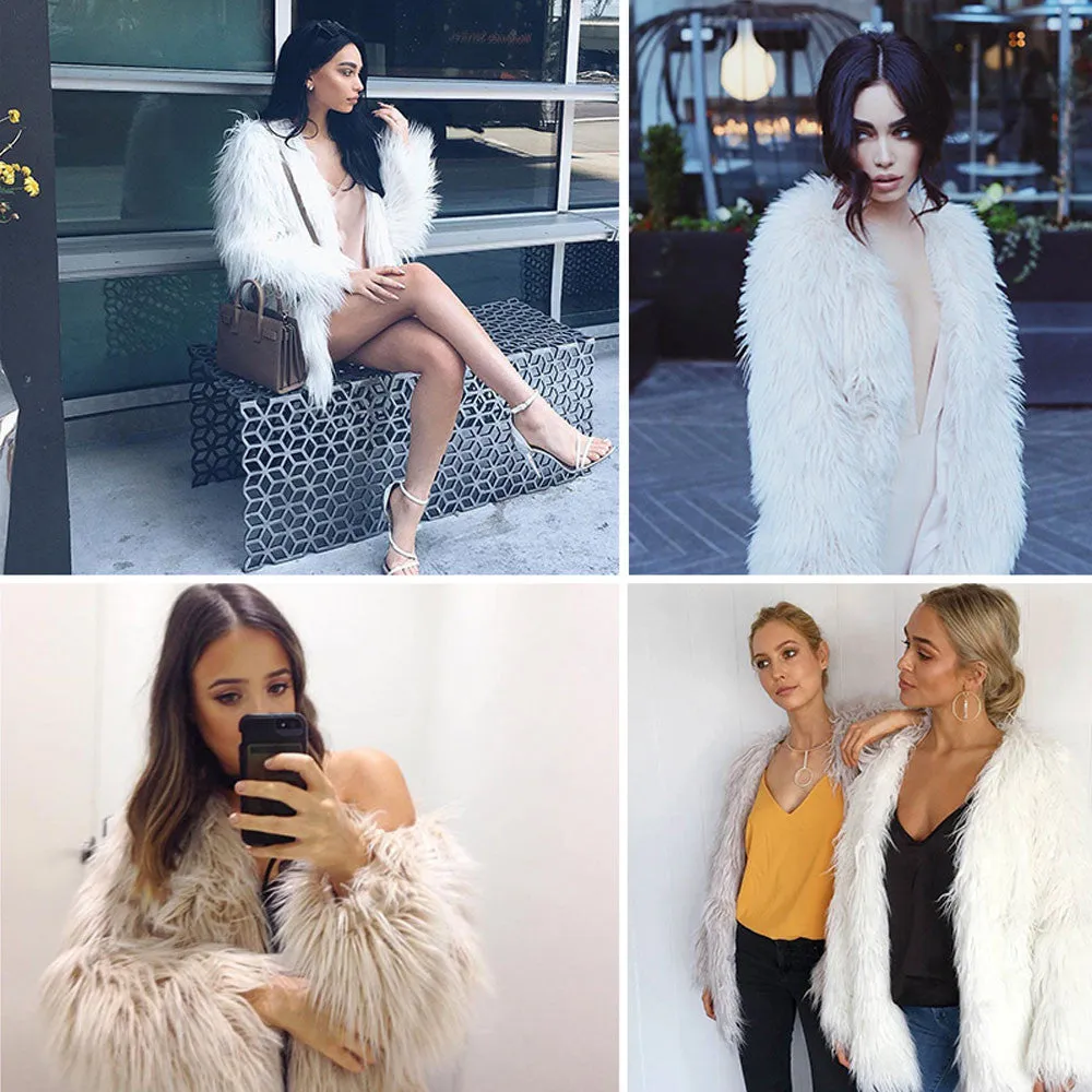 Bridget Faux Fur Jacket - White