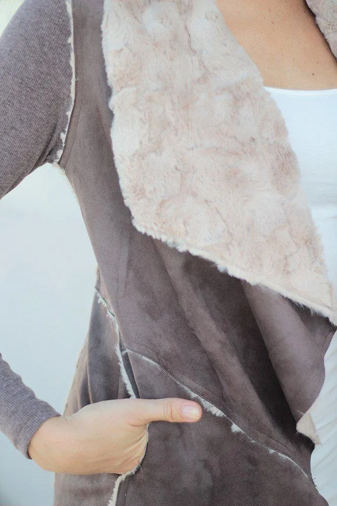 Brown Faux Fur Cardigan