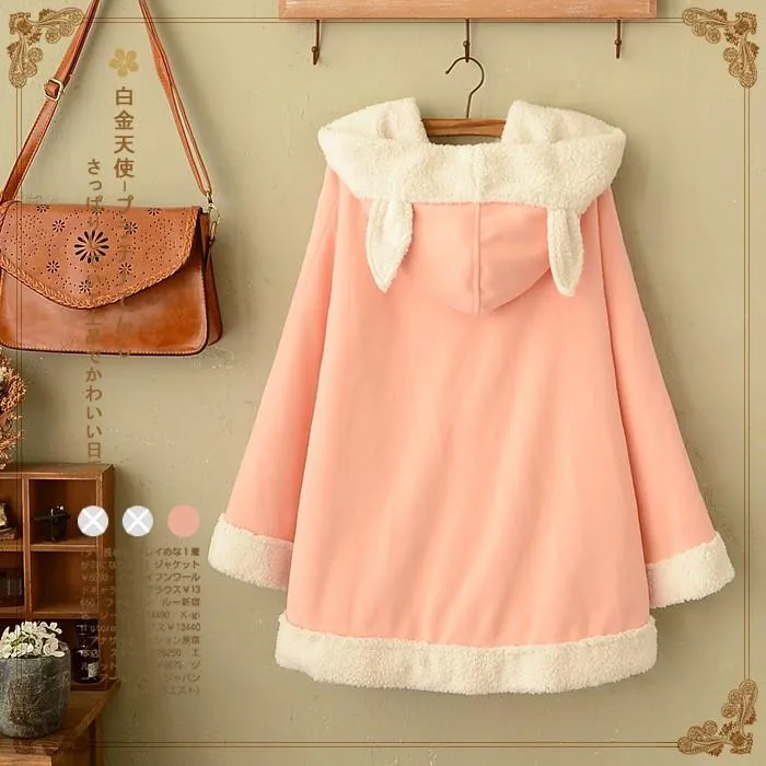 Bunny Ear Hoodie Cape Coat AD10170