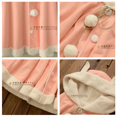 Bunny Ear Hoodie Cape Coat AD10170