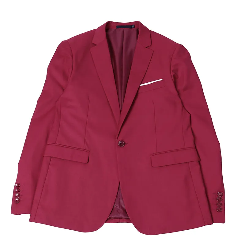 Burgundy Casual Blazer Slim Fit Business Blazer