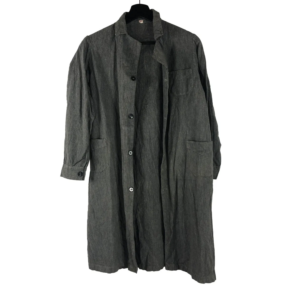 C1920 French Salt & Pepper Charcoal Work Jacket