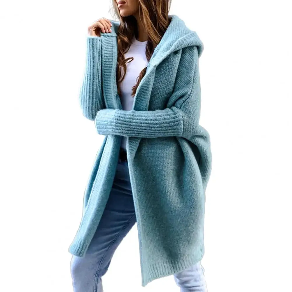 Cardigan Women Fashion Batwing Sleeve Sweaters Autumn New Hooded Sweater Coat