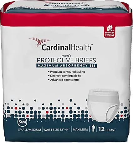 Cardinal Maximum Absorbency FlexRight Protective Underwear for Men, Small/Medium, 32 - 44, 95 - 185 lbs