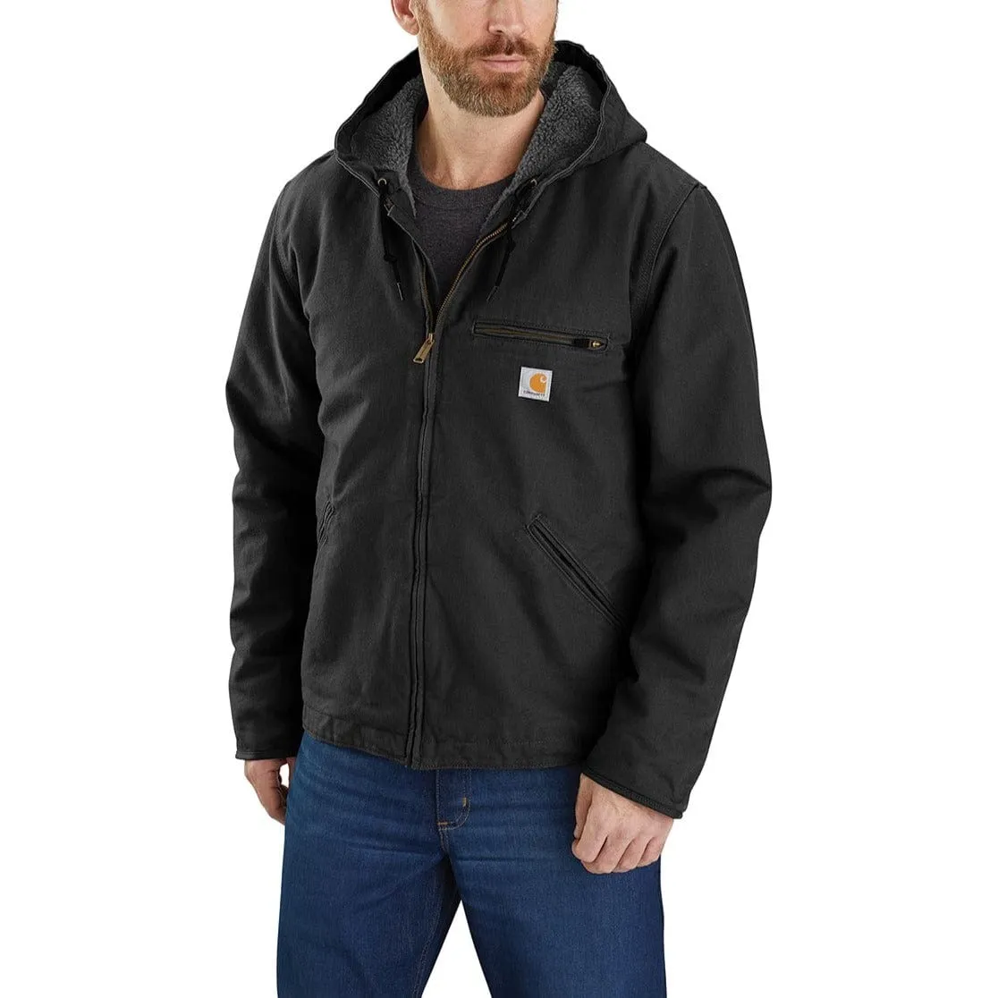 Carhartt Relaxed Fit Washed Duck Sherpa-Lined Jacket