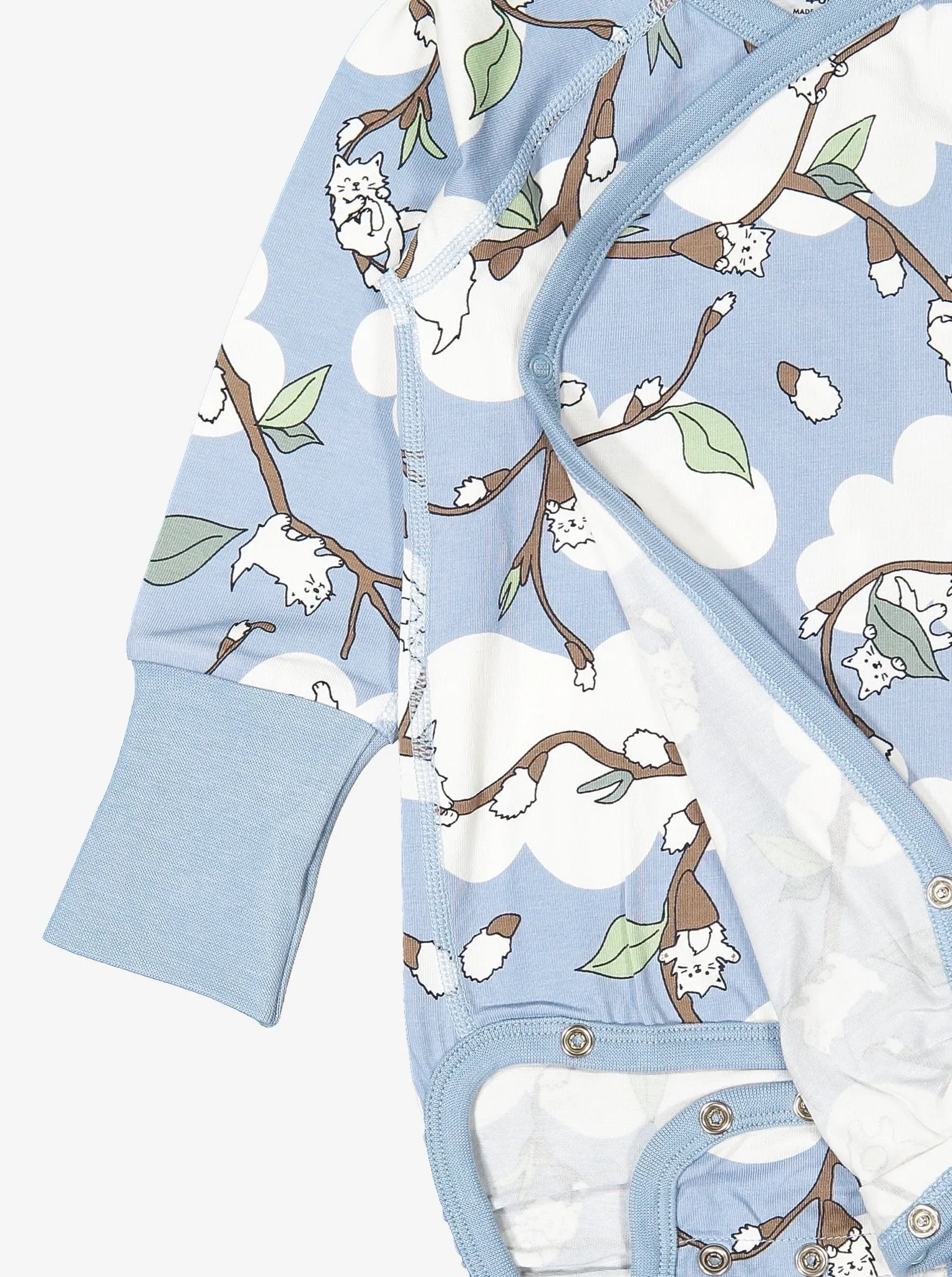 Cat Print Wraparound Babygrow