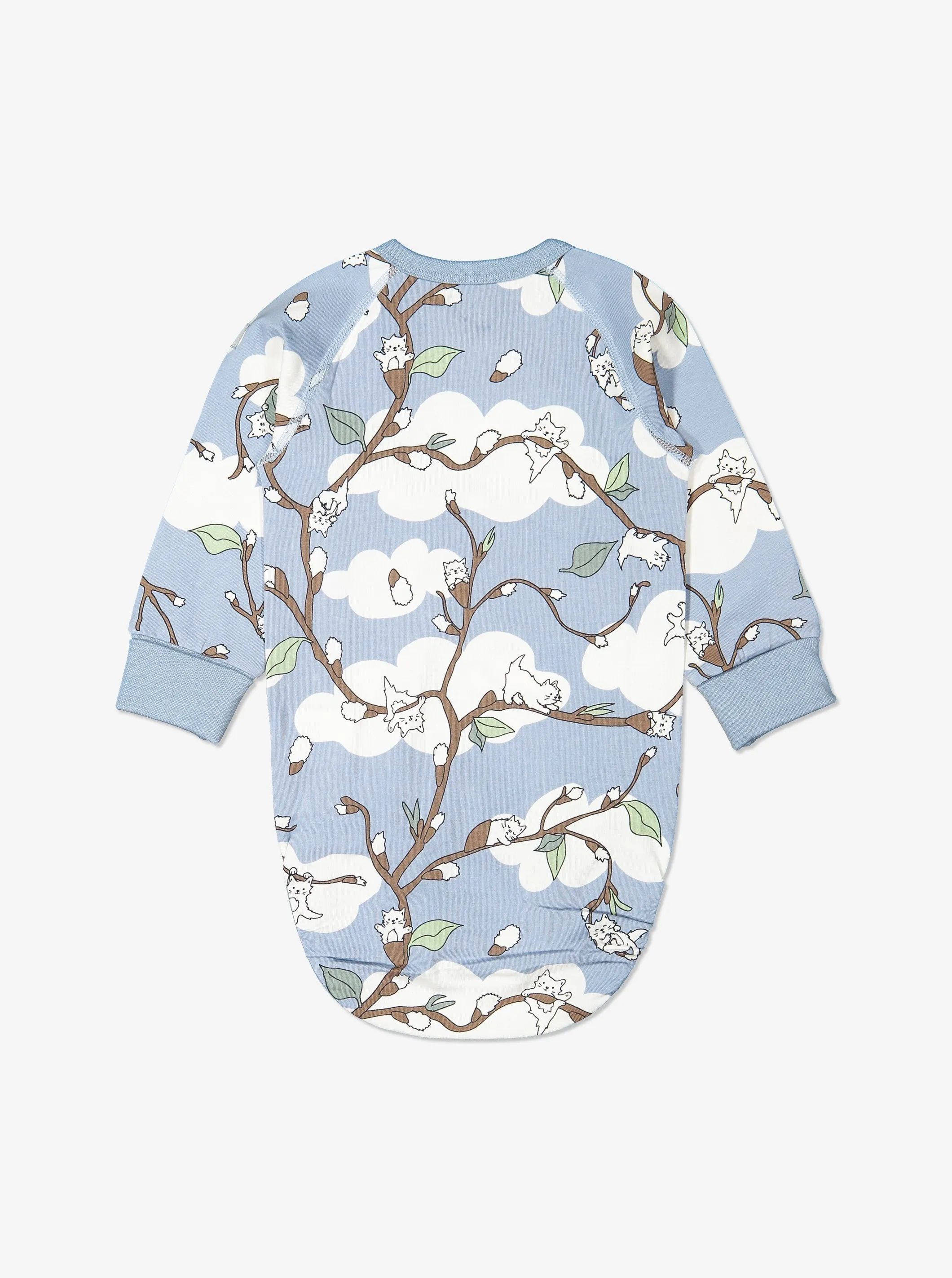 Cat Print Wraparound Babygrow