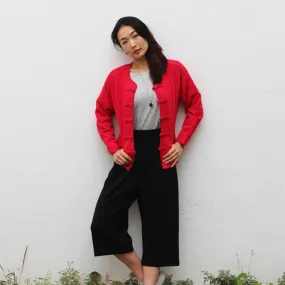 Chinese Buttons Cardigan, Red