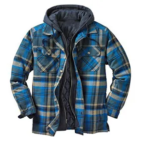 CLASSIC PLAID PRINTED COTTON JACKET HOODED SHIRT JACKET