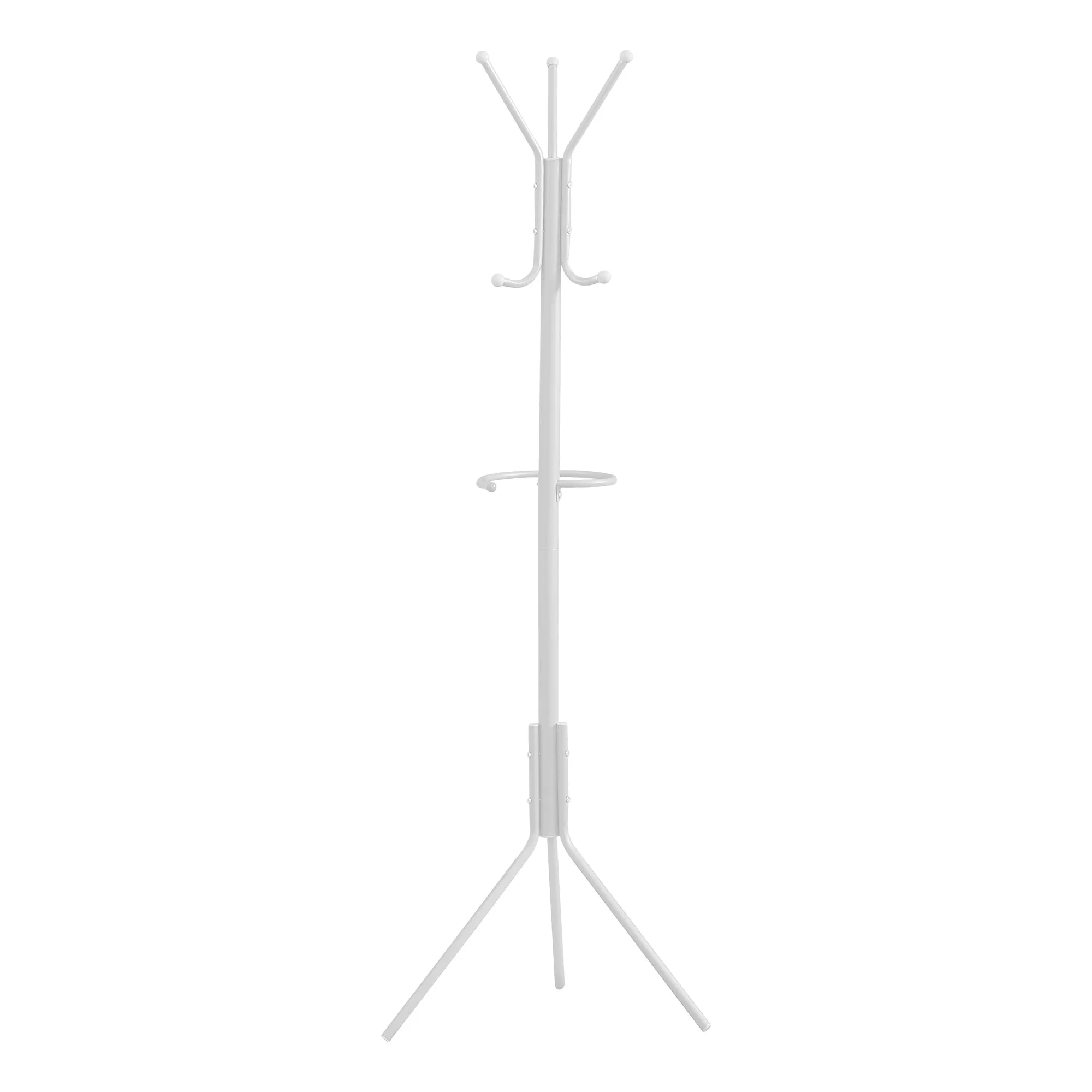 Coat Rack - 68"H / White Metal