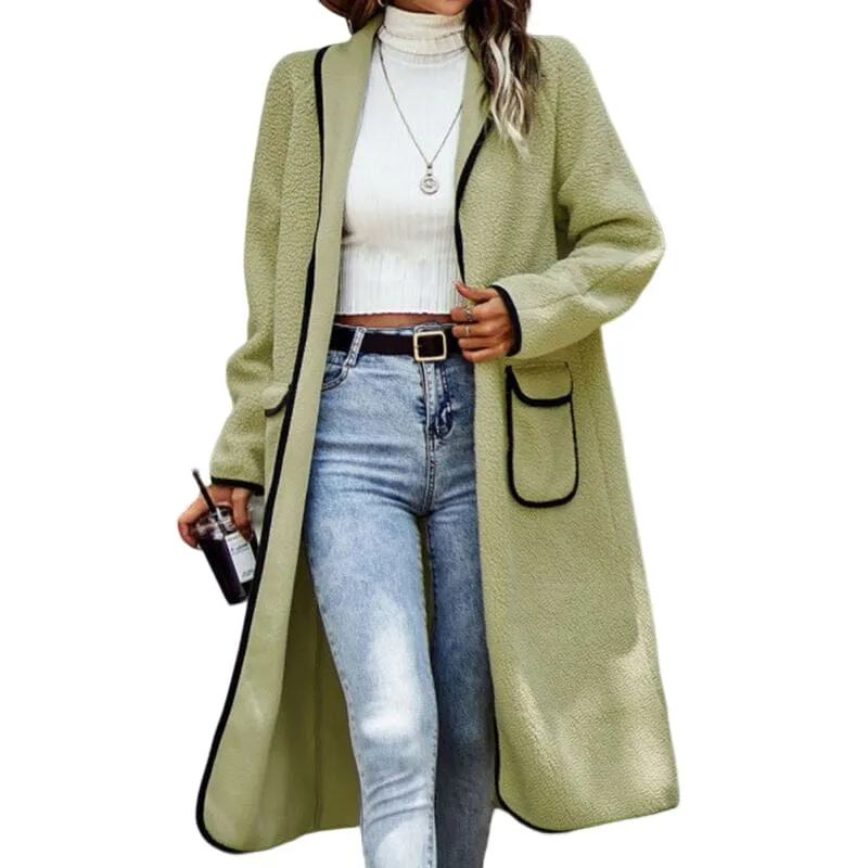 Contrast Pocket Long Jacket