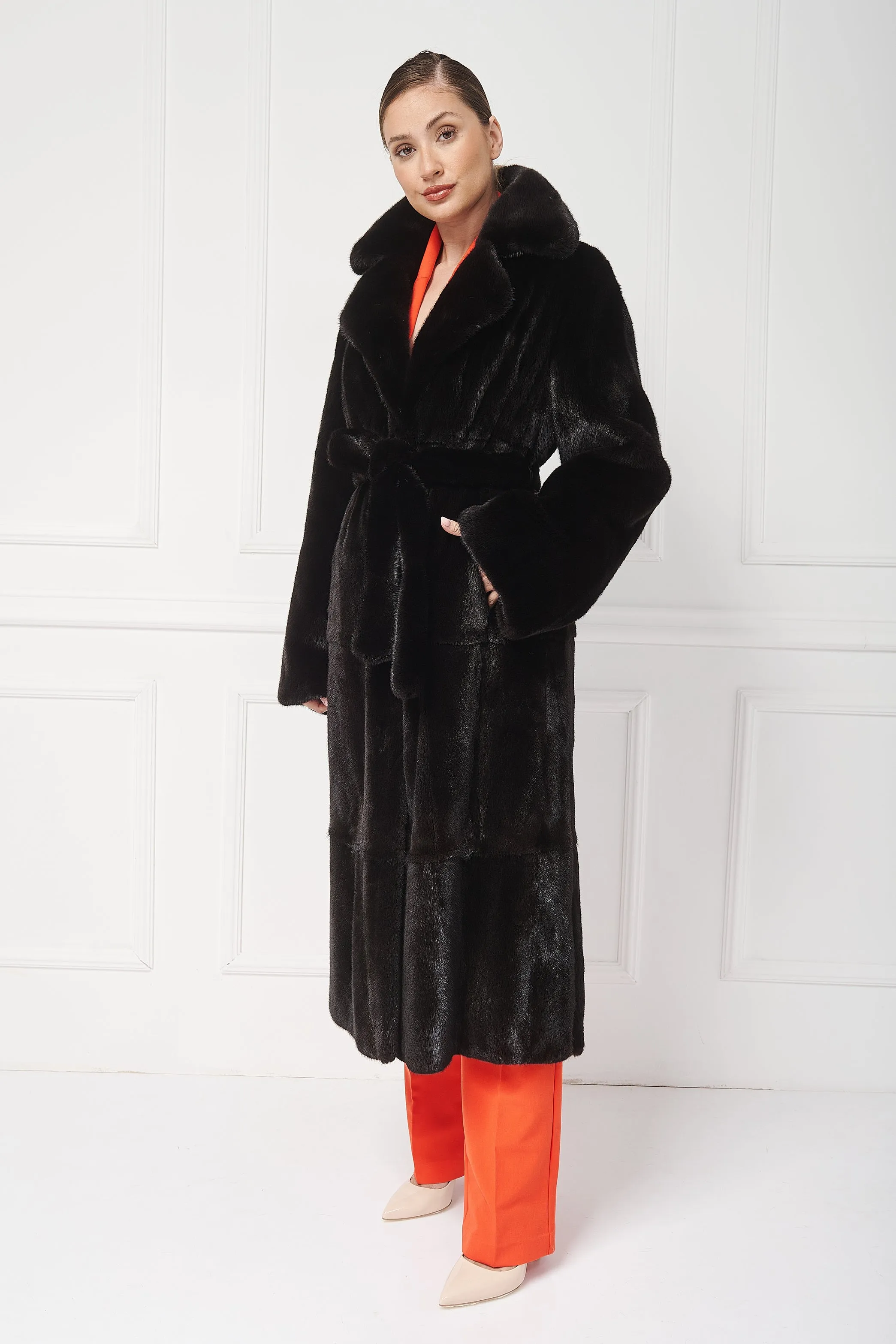 Cozy Mink Coat with English Collar