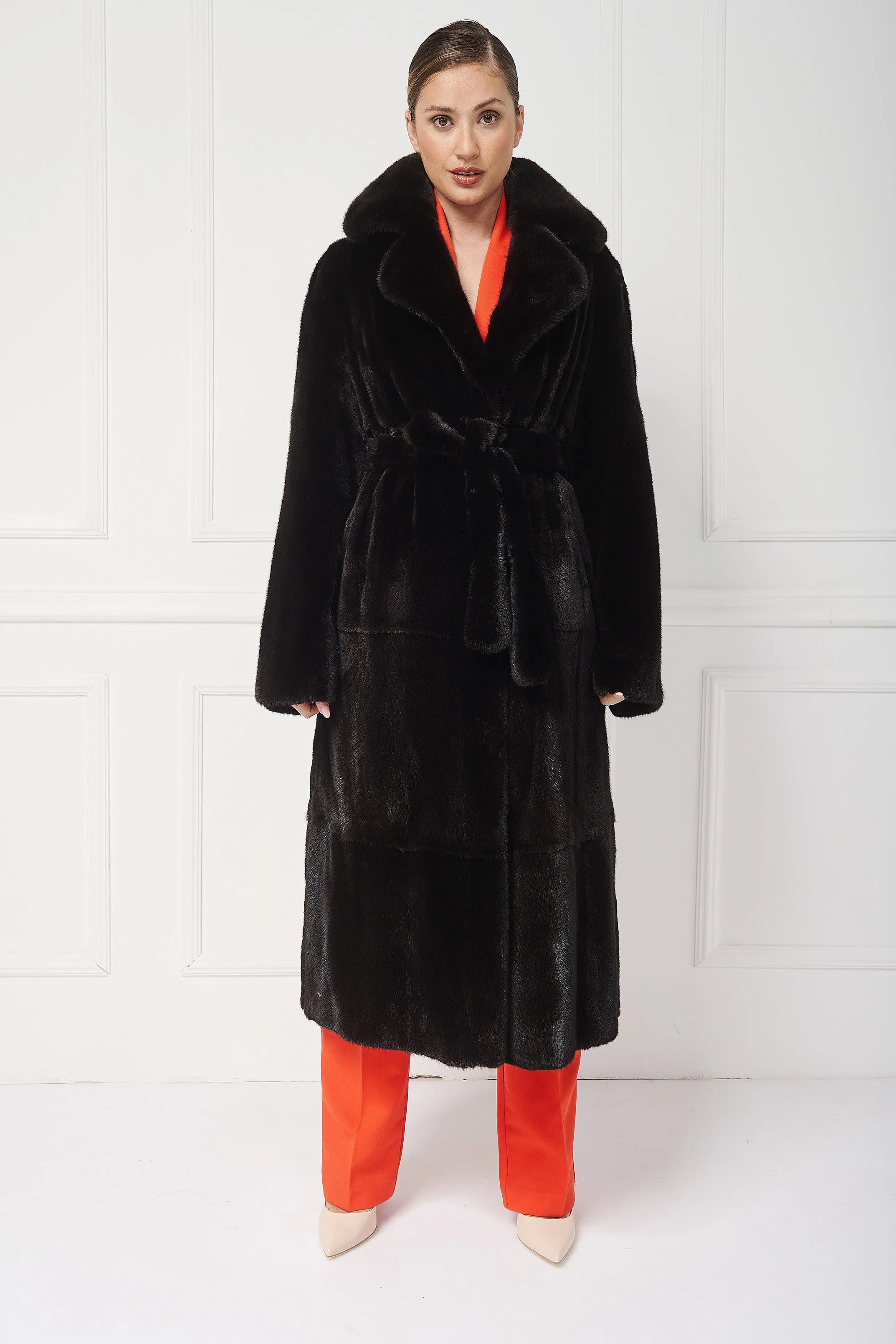 Cozy Mink Coat with English Collar