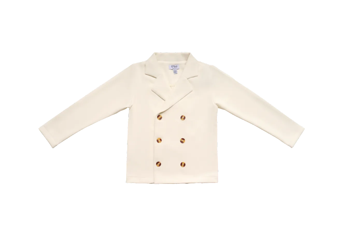 Crew Kids White Knit Blazer