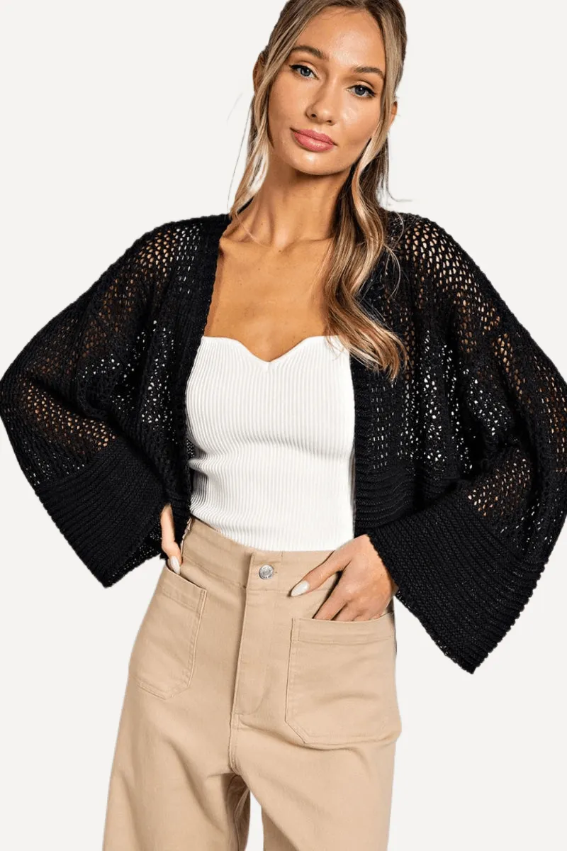 Cropped Crochet Cardigan