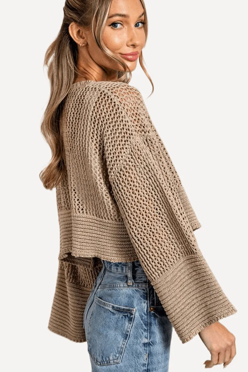 Cropped Crochet Cardigan