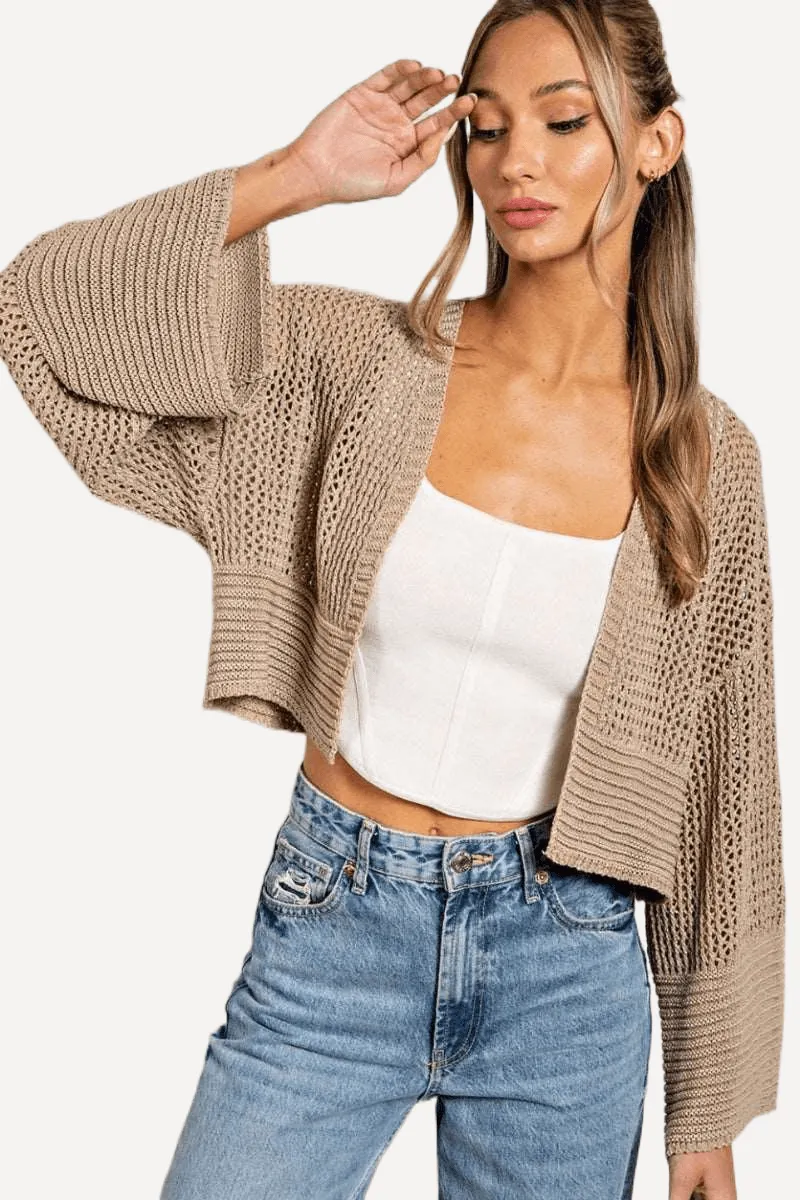 Cropped Crochet Cardigan