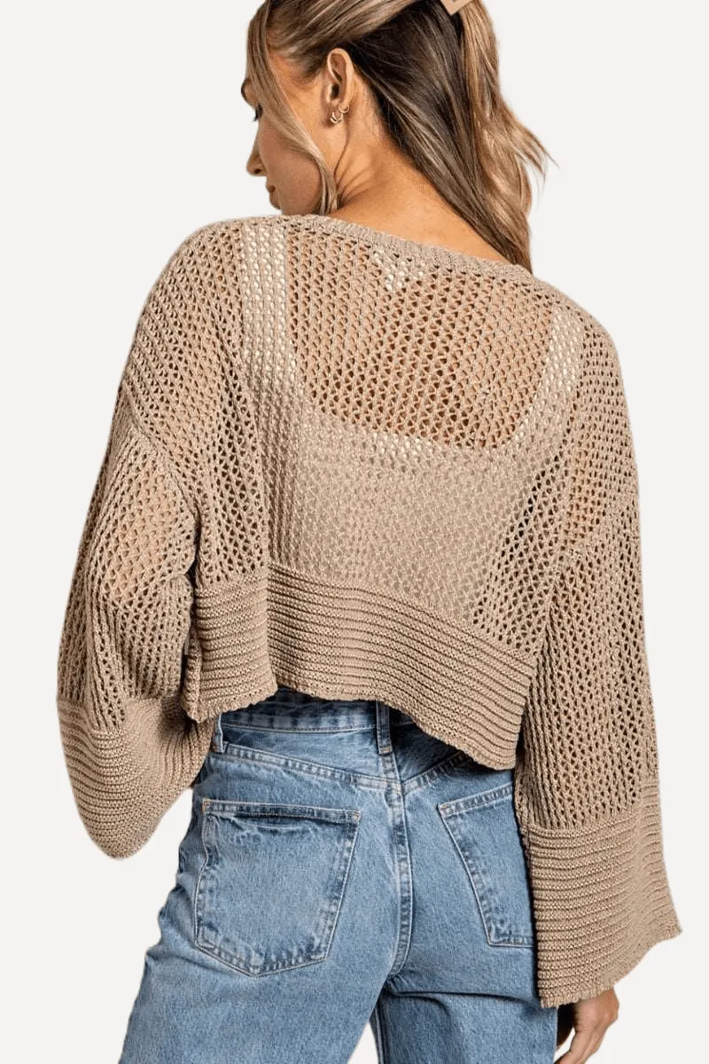 Cropped Crochet Cardigan