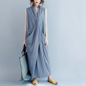 Cross Wrap Sleeveless Maxi Dress