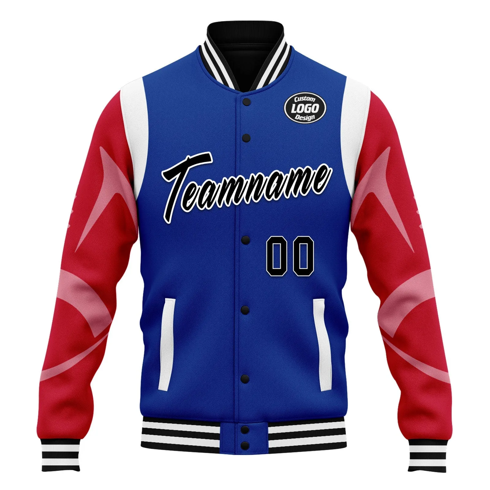 Custom Blue Buffalo Jacket Bomber Full-Snap Varsity Letterman Personalized Jacket FZ005-D025004-5