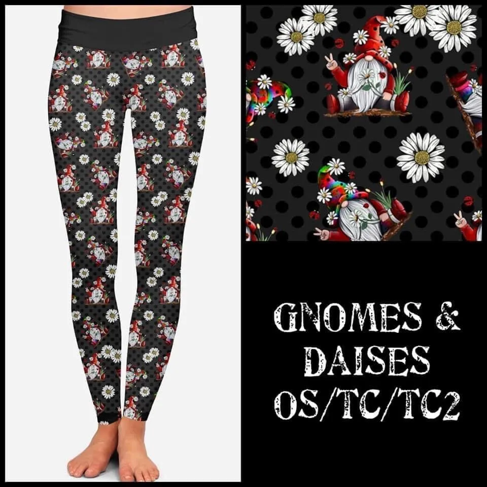 Daisy and ladybug gnome leggings